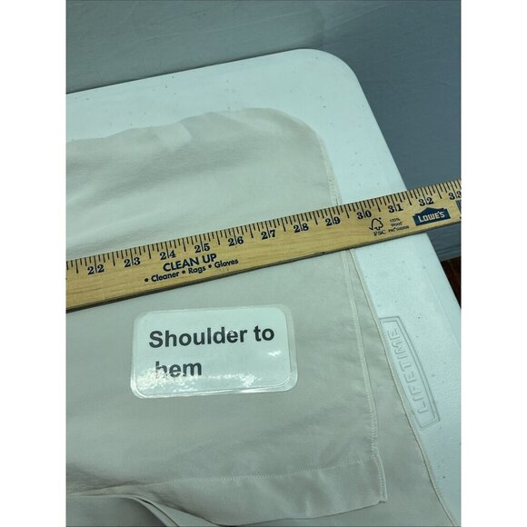 St‎ John Silk Blouse Ivory Button Up Pointed Collar Size 16 - Picture 11 of 12